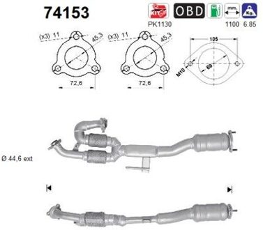 Nissan Katalysator 74153