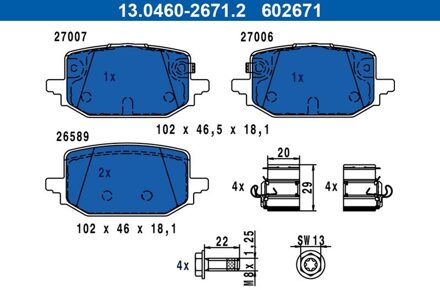 Nissan Remblokkenset, schijfrem 13046026712