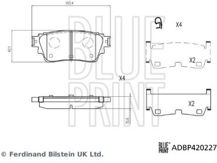Nissan Remblokkenset, schijfrem ADBP420227