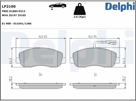 Nissan Remblokkenset, schijfrem LP2190