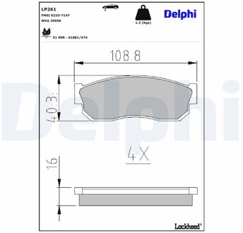 Nissan Remblokkenset, schijfrem LP261