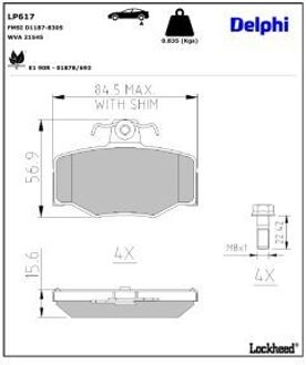 Nissan Remblokkenset, schijfrem LP617