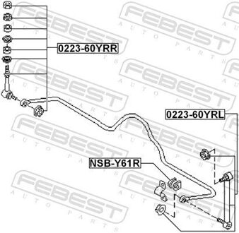 Nissan Stabilisatorlager aan draagarm NSBY61R