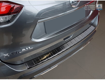 Nissan Zwart RVS Achterbumperprotector passend voor Nissan X-Trail 2017- 'Ribs'