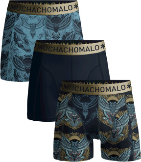 Nite Owl Boxershorts Jongens (3-pack) blauw - navy - goud - 122/128