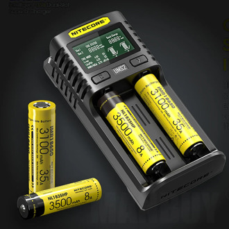 NITECORE UMS2 Automatic Universal 3A Quick Charger Intelligent USB Dual-Slot Super Charger Liion Ni-Cd Ni-MH IMR Without Battery