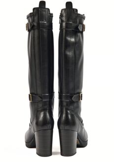 Nitika Leren Dames Zwarte Laarzen