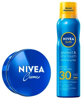 NIVEA Bodylotion NIVEA Creme + Protect & Dry Touch Sun Mist SPF30 400 ml + 200 ml