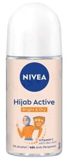 NIVEA Hijab Active Bright & Dry Vitamin C Antibac-Ach Deodorant Roll On 50ml