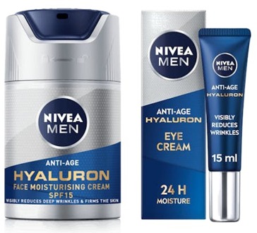 NIVEA Huidverzorgingskit NIVEA Men Hyaluron Moisturing Creme & Hyaluron Eye Cream 50 ml + 15 ml