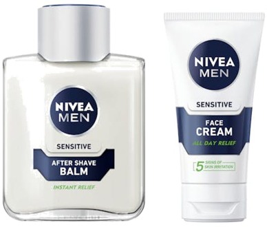 NIVEA Huidverzorgingskit NIVEA Men Sensitive Face Creme & Sensitive After Balm 75 ml + 100 ml