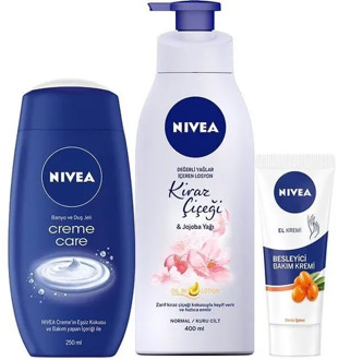 Nivea Nıvea Vucüt Care Cream Cherry 400 ml + Nıvea Creme Care Shower Gel 250 ml Women 'S + Nıvea Feeder hand Cream 75 ml