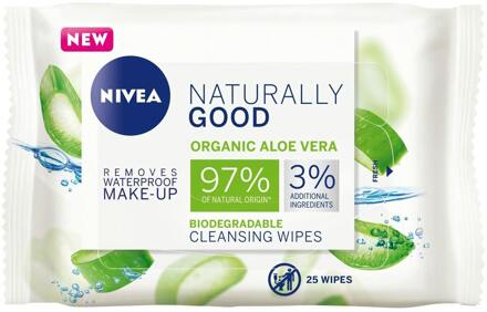 NIVEA Reinigingsdoekjes NIVEA Naturally Good Biodegradable Cleansing Wipes 25 st