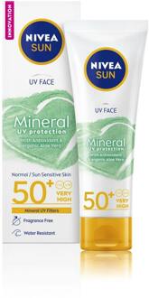NIVEA Zonnebrandcrème NIVEA Sun UV Face Mineral Sunscreen SPF50+ 50 ml