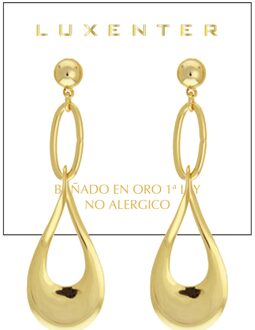 Nkara Oorbellen afgewerkt in 18 Kts Geelgoud - One Size