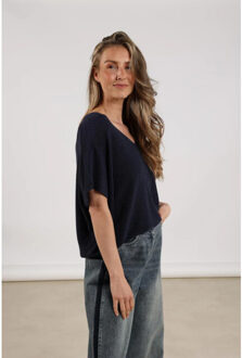 Nks01022 dina top lurex Blauw - M