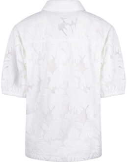 Nks02137 17 berit blouse embroidery off white Veelkleurig - M