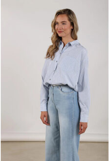 Nks02149 ariana blouse stripe - maat S Blauw