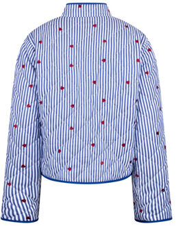 Nks13053 219 june jacket stripe offwhite/navy Blauw