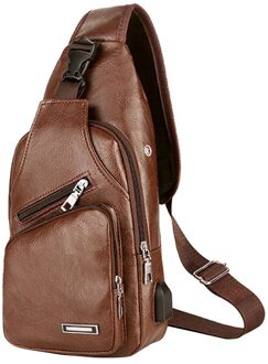 Nl 'S Borst Zak Draagbare Opladen Casual Heuptas Outdoor Sport Pu Borst Zak Fanny Pack Crossbody Tas 25 #25 koffie