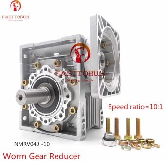NMRV040 Wormwiel Reducer Snelheid Verhouding 10:1 RV40 Versnellingsbak met Uitgaande As voor NEMA24/32/ 34/36 Stappenmotor