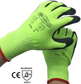 NMSafety snijbestendige liner dompelen zandige nitril palm beschermende werkhandschoenen