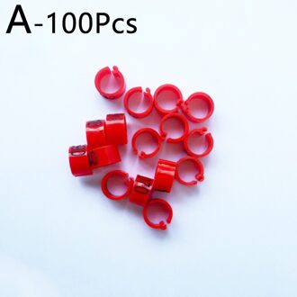 No.001 ~ 100 Vogels Voeten Clip Ringen Binnendiameter 8Mm Breedte 5Mm 100Pcs Plastic Ring Duif Duif kwartel Voet Ring Dier Carrier