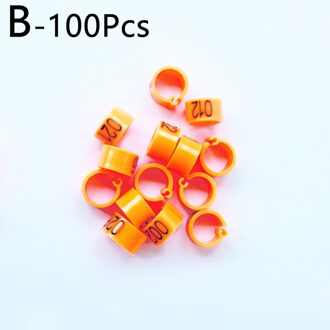 No.001 ~ 100 Vogels Voeten Clip Ringen Binnendiameter 8Mm Breedte 5Mm 100Pcs Plastic Ring Duif Duif kwartel Voet Ring Dier Carrier