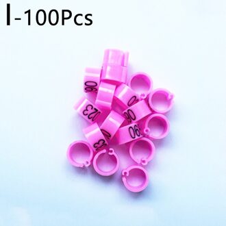 No.001 ~ 100 Vogels Voeten Clip Ringen Binnendiameter 8Mm Breedte 5Mm 100Pcs Plastic Ring Duif Duif kwartel Voet Ring Dier Carrier