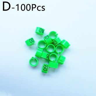 No.001 ~ 100 Vogels Voeten Clip Ringen Binnendiameter 8Mm Breedte 5Mm 100Pcs Plastic Ring Duif Duif kwartel Voet Ring Dier Carrier