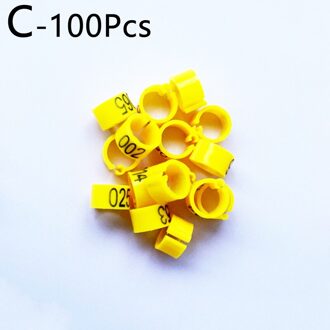 No.001 ~ 100 Vogels Voeten Clip Ringen Binnendiameter 8Mm Breedte 5Mm 100Pcs Plastic Ring Duif Duif kwartel Voet Ring Dier Carrier