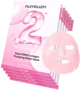 No.2 Rose PDRN Collagen Plumping Sheet Mask 5pcs Set 33ml x 5 sheets
