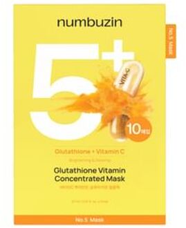 No.5+ Glutathione Vitamin Concentrated Mask Set 10 sheets 2025 Version - 27ml x 10 sheets