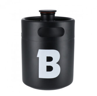 No Brand 2L RVS Mini Keg - Mat Zwart Enkelwandig