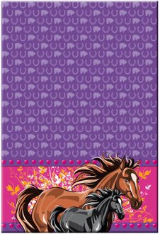 No Brand Tafelkleed Paarden (130x180cm) Paars