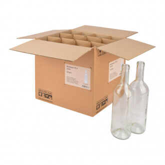 No Brand Wijnfles Bordeaux 75 cl, wit, doos 12 st.