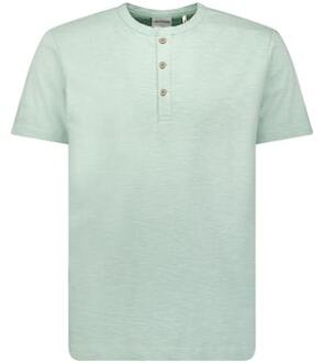 No Excess 23350324 t-shirt granddad garment dyed slub Mintgroen - XL