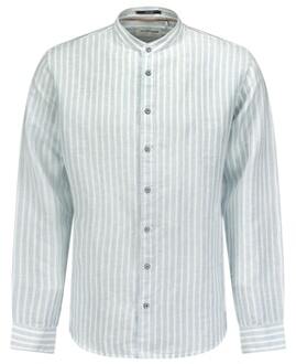 No Excess 23450202 shirt granddad stripe with linen Print / Multi - XL