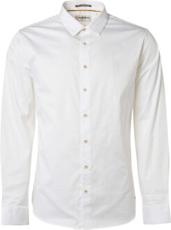 No Excess Basic stretch shirt satin weave white Wit - L