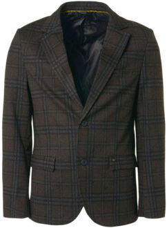 No Excess Blazer jersey stretch check coffee Bruin - 56