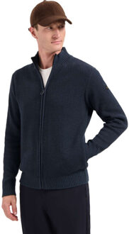No Excess Cardigan 2 coloured melange night Blauw