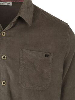 No Excess Fine Corduroy Overhemd Dark Clay Taupe - 3XL,M,XL,XXL