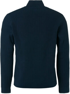 No Excess Half-zip Pullover + Button Solid Jacquard Rib Night   L Navy