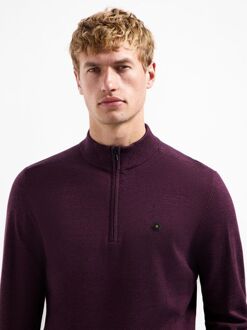No Excess Half Zip Trui Dark Wine Melange Paars - 3XL,XL
