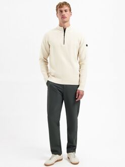 No Excess Half Zip Trui Rib Kit Wit - 3XL,L,M,XL,XXL