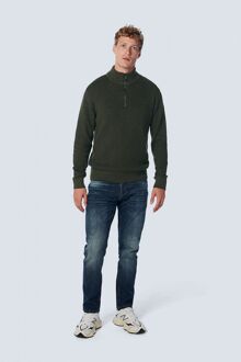No Excess Half Zipper Donkergroen - XXL