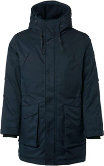 No Excess Jacket long fit hooded dark night Blauw - XXL