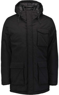 No Excess Jacket long fit hooded double front black Zwart - XXL