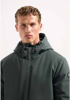 No Excess Jacket long soft shell dark steel Groen - M