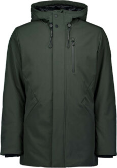 No Excess Jacket mid long fit hooded softshel dark green Groen - XL